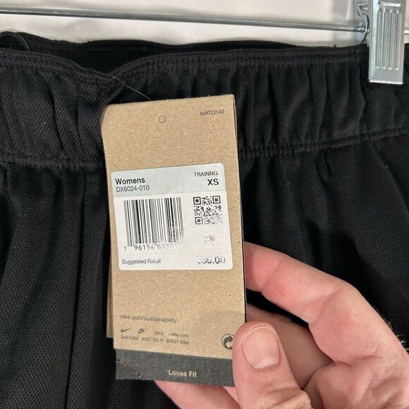 New Nike Shorts Women's XS Black Pull On Drawstring Pockets Loose Fit Dri-Fit - Picture 5 of 8